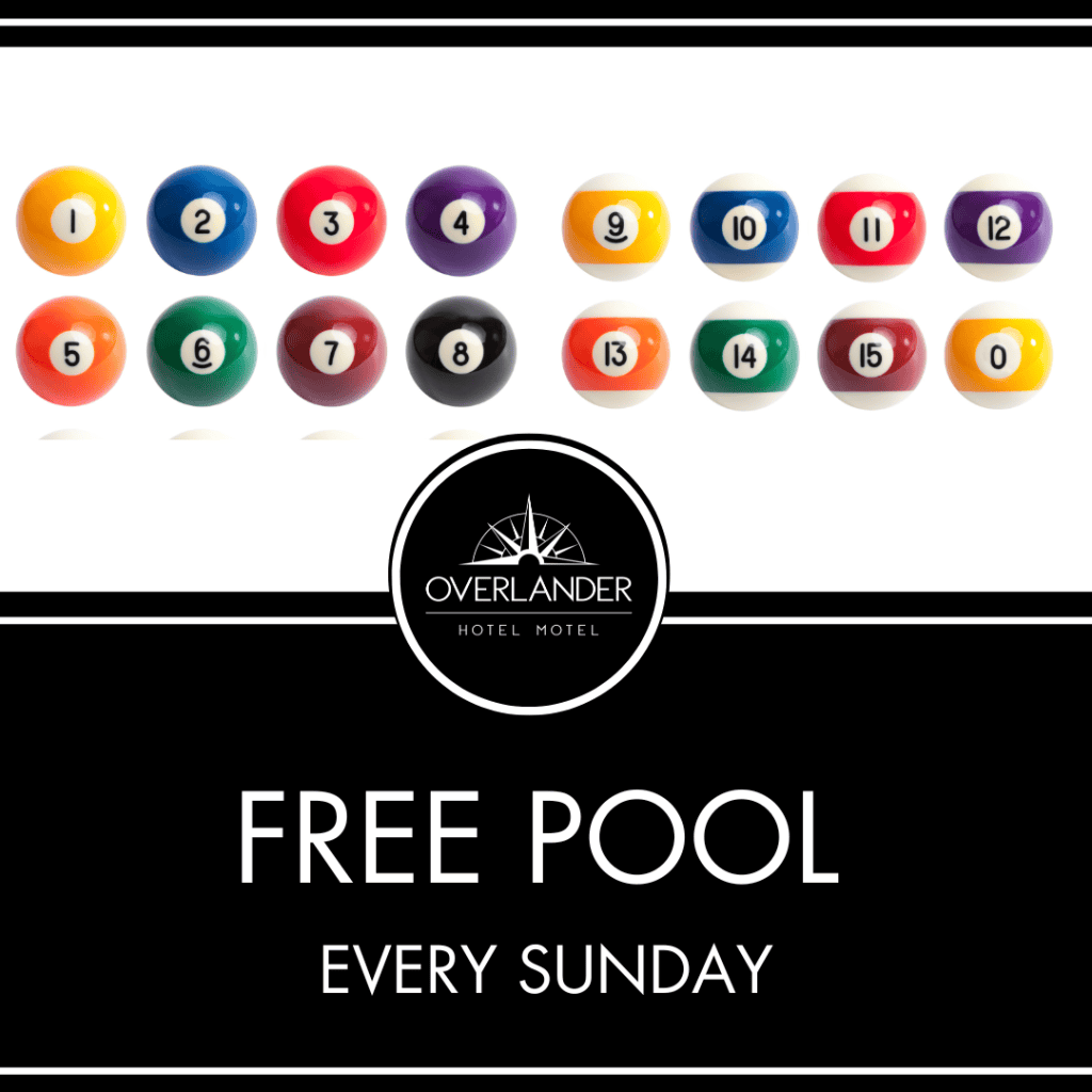 Pub Advertisement for our Free Pool Event for all of sunday
