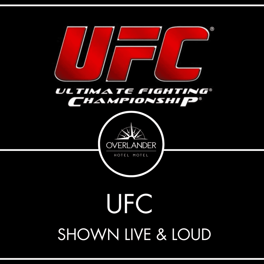 Pub Advertisment for all UFC main events being shown in the pub
